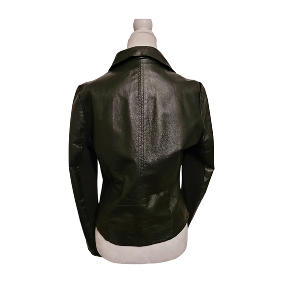 Arden B Luxe Leather Moto Style Asymmetrical Zipper Short Jacket Sz M EUC - Picture 2 of 9